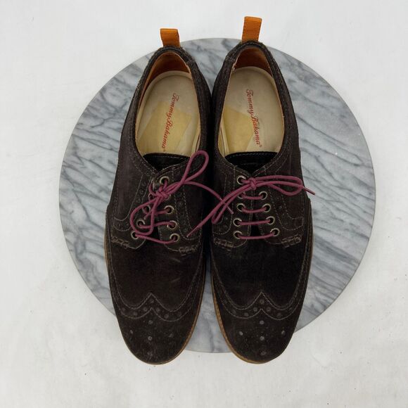 Tommy Bahama Mens 10 Shoe Brown Suede Oxford Wingtip Elliot Lace Up Casual Dress main image 5